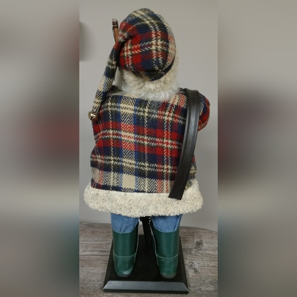 Christmas Santa Fisherman Decor with Fishing Rod & Sign - Picture 4 of 6